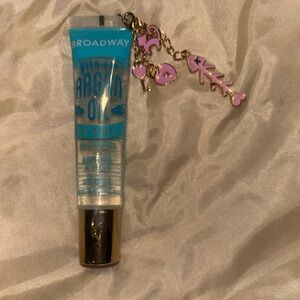 Hand Crafted Argan Oil Lip Gloss with Blue and Pink Charm